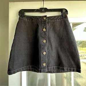 black mini jean skirt